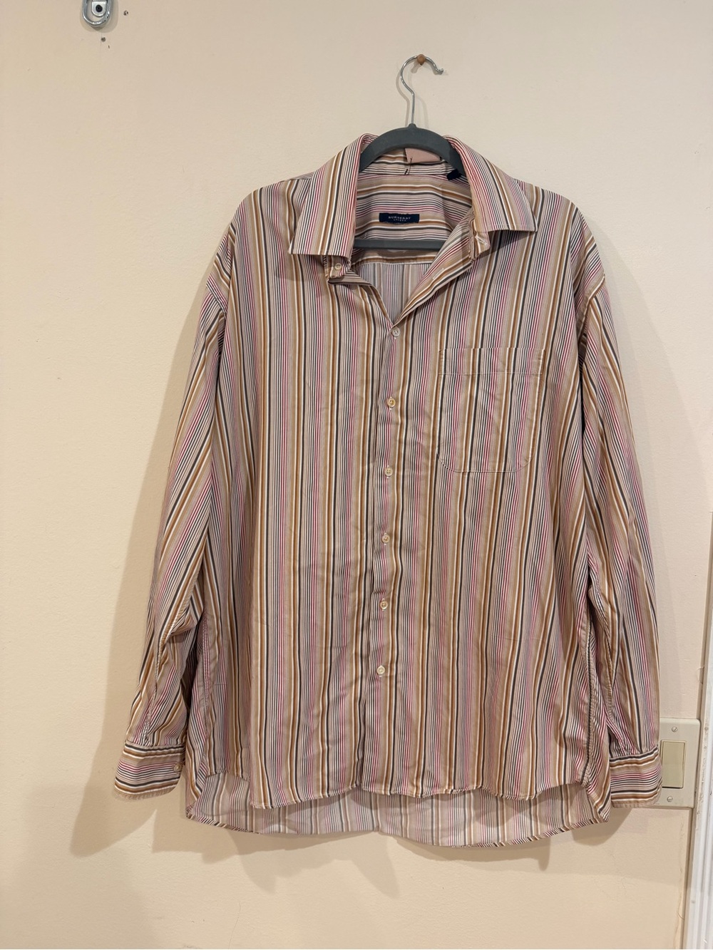 Vintage Burberry Men’s Multi-Stripe Button-Down Shirt